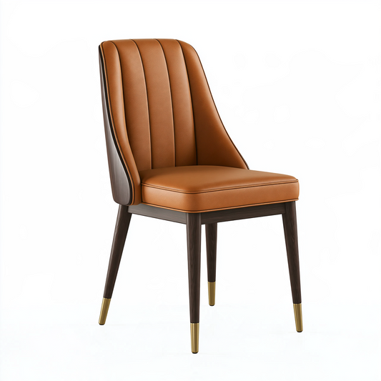 Chaise de salle à manger 53 x 60 x 86 cm en similicuir cognac style contemporain