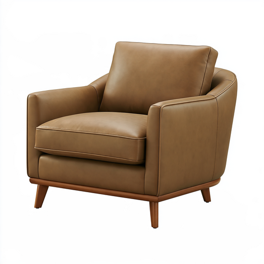 Fauteuil 86 x 82 x 86 cm marron en revêtement aspect cuir style moderne