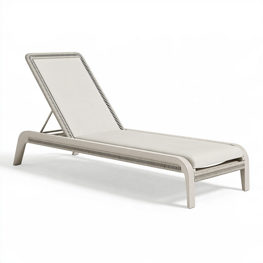 Bain de soleil 200 x 70 cm aluminium beige dossier réglable extérieur